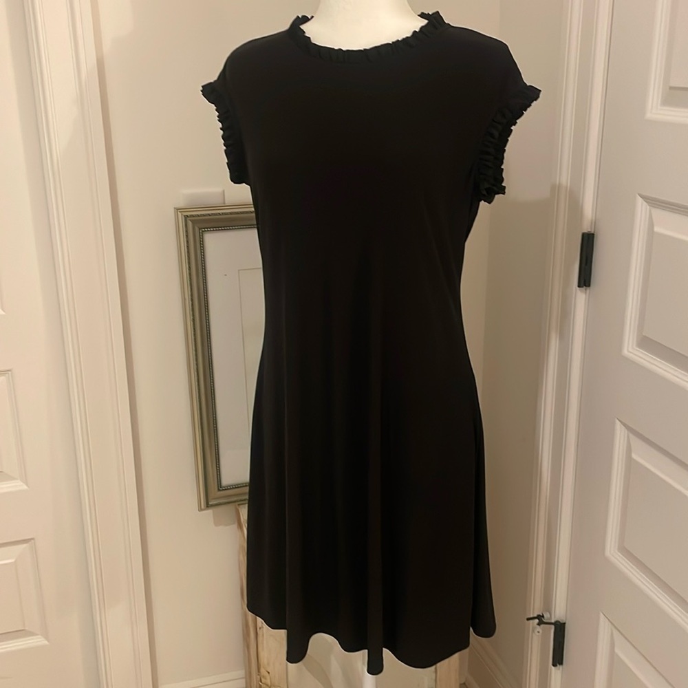 Black stretch knit dress